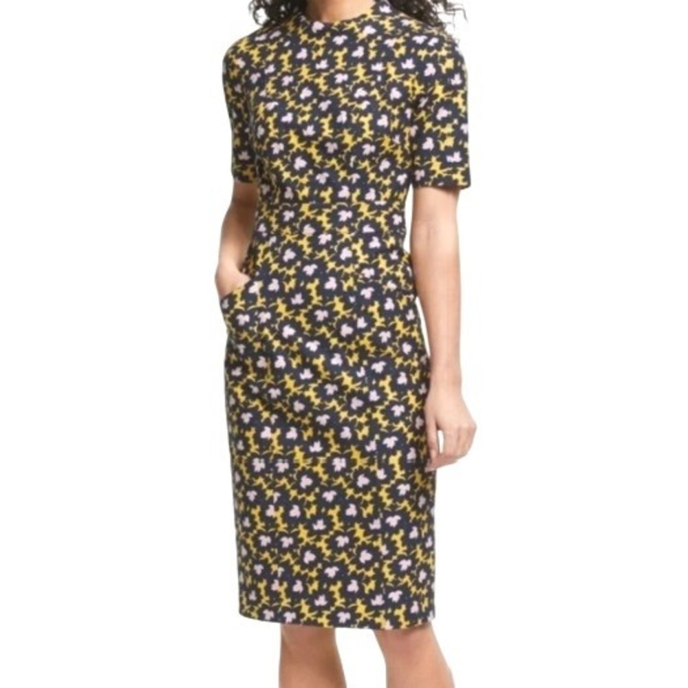 Boden Womens 6 Louise Tuscan Sun Bloom Stamp Floral Textured Midi Dress